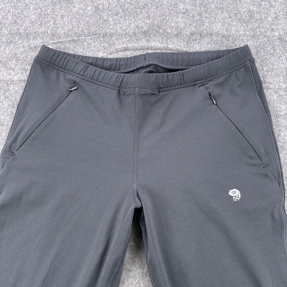 Mountain Hardwear Pants Mens Medium Gray Softshell Track Running Zip Pockets - Picture 2 of 12